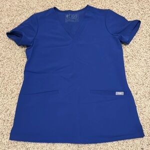 XXS Figs Deep Royal Blue Casma scrub top